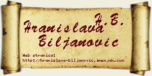 Hranislava Biljanović vizit kartica